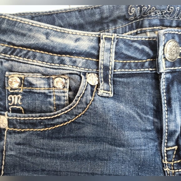 Miss Me Skinny Jeans, Blue Denim, White Wash, Hailey Skinny, Med Rise, 26 - Picture 10 of 15